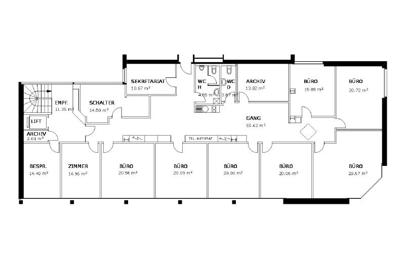 320m² office