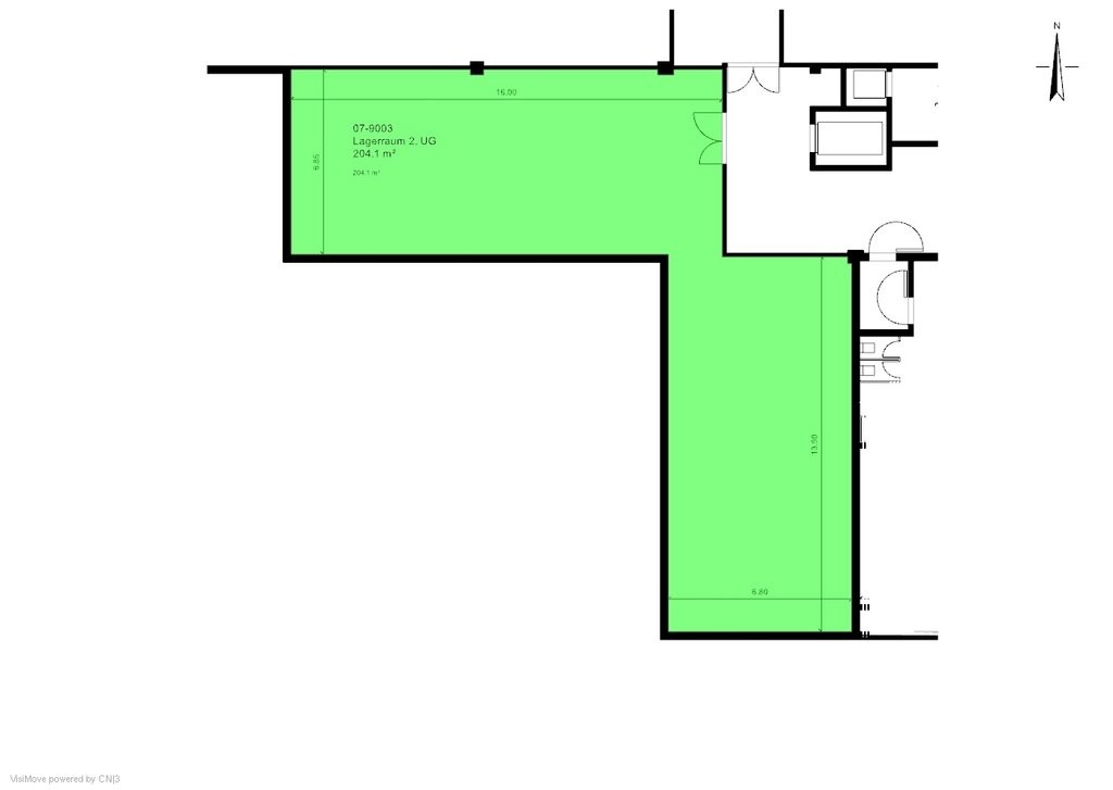 204m² storage room