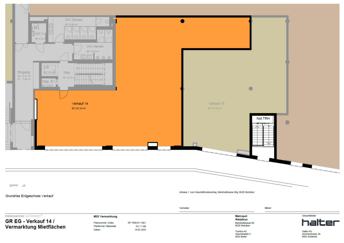 225m² commerciale