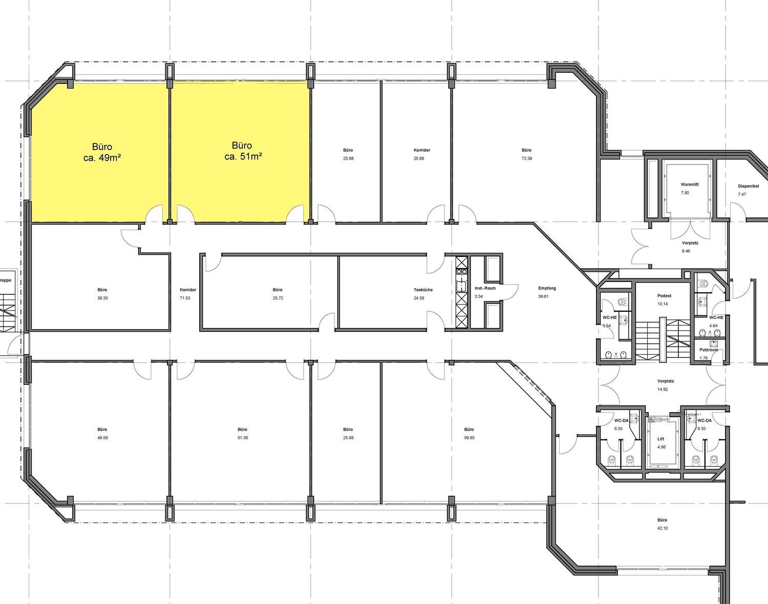 100m² office