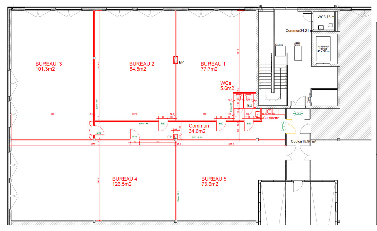84m² Büro