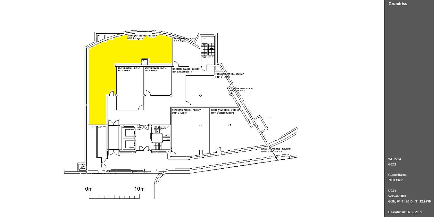 147m² storage room