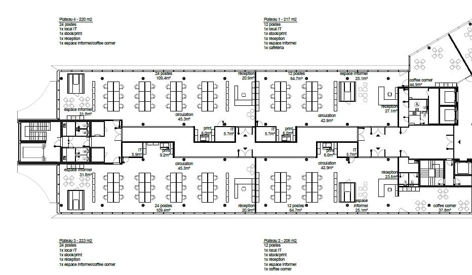 1150m² Büro