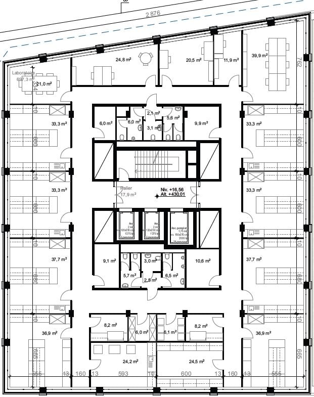 750m² Büro