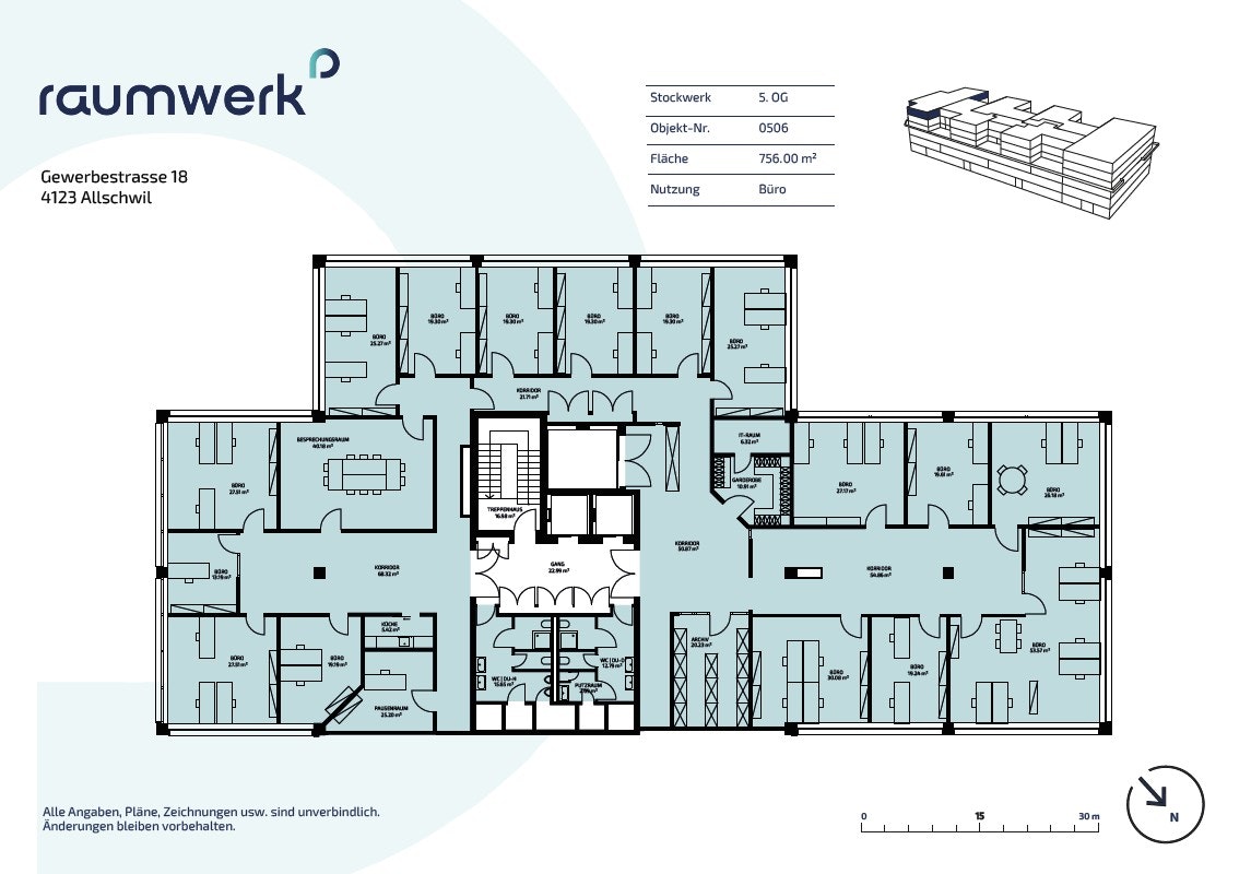 750m² office
